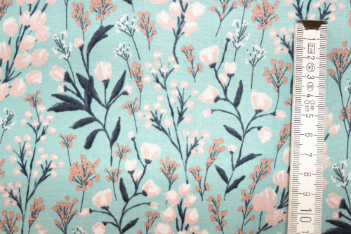 Preview: Designerbaumwollstoff Field of Dreams teal (10 cm)